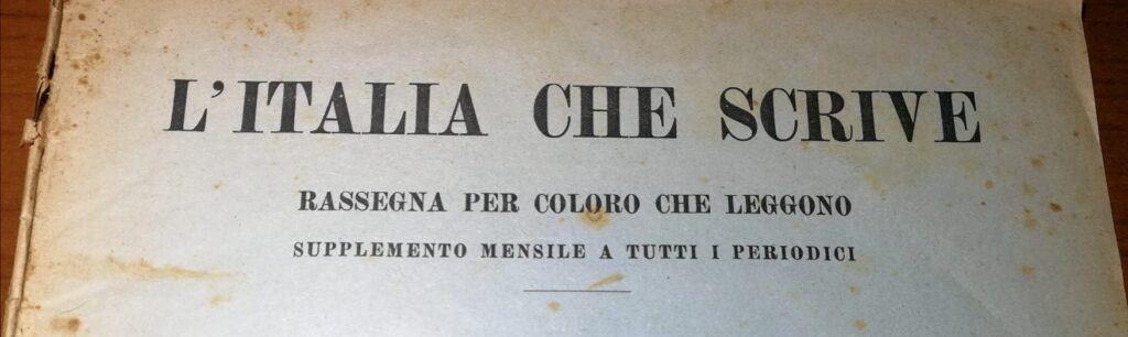 Intestazione rivista "L'Italia che scrive, rassegna per coloro che leggono"
