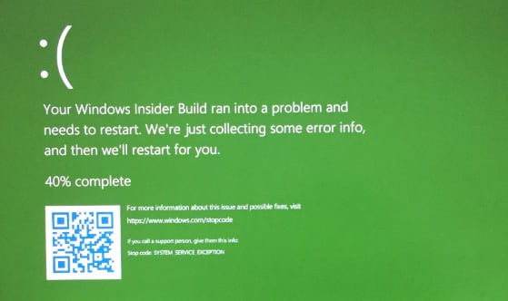 lo schermo verde di errore di Windows 11